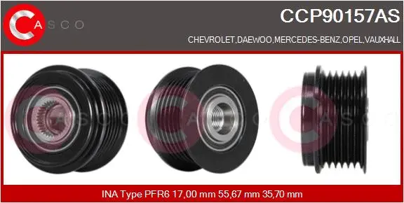Belt Pulley, alternator (CCP90157AS)