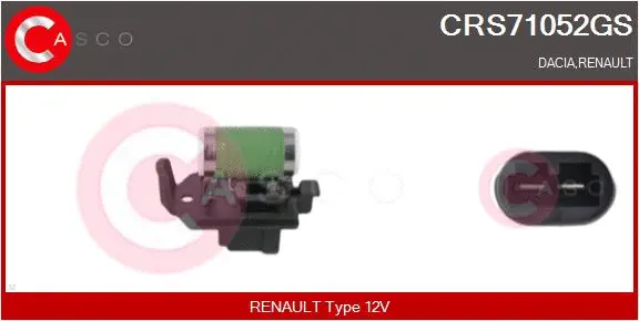 Series resistor, electric motor (radiator fan) (CRS71052GS)