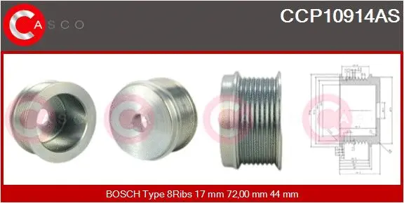 Belt Pulley, alternator (CCP10914AS)