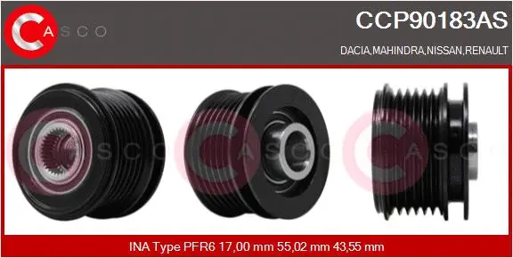 Belt Pulley, alternator (CCP90183AS)
