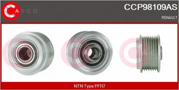 Belt Pulley, alternator (CCP98109AS)