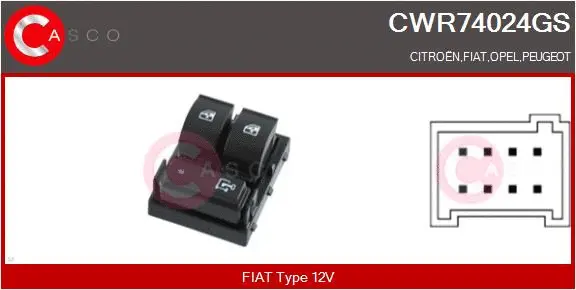 Switch, window regulator (CWR74024GS)
