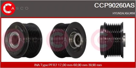 Belt Pulley, alternator (CCP90260AS)