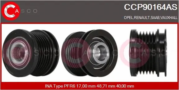 Belt Pulley, alternator (CCP90164AS)