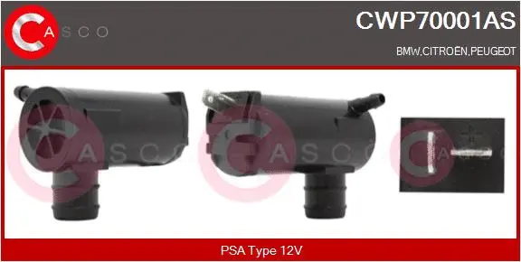 Washer Fluid Pump, window cleaning (CWP70001AS)