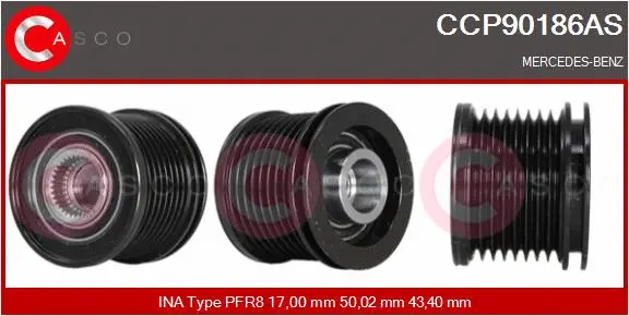 Belt Pulley, alternator (CCP90186AS)