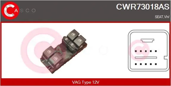 Switch, window regulator (CWR73018AS)