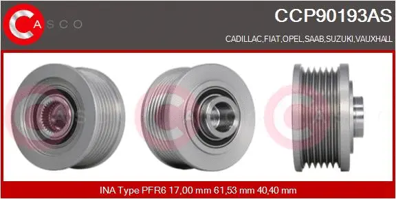 Belt Pulley, alternator (CCP90193AS)