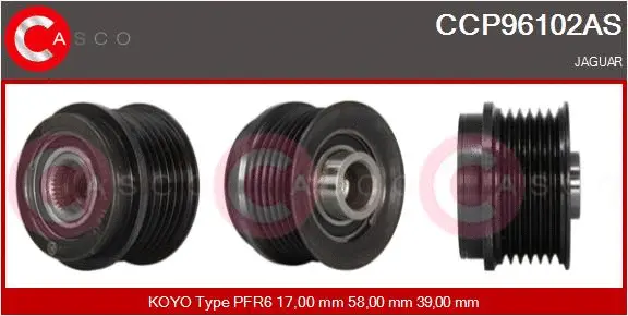 Belt Pulley, alternator (CCP96102AS)