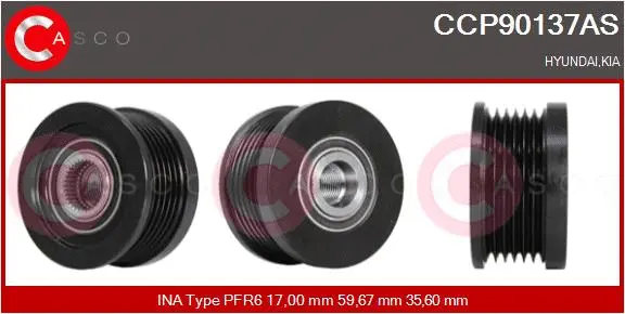 Belt Pulley, alternator (CCP90137AS)