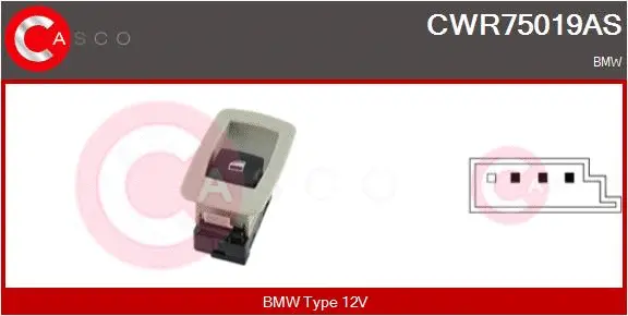 Switch, window regulator (CWR75019AS)