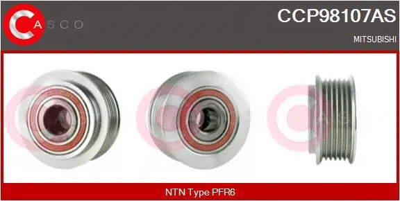 Belt Pulley, alternator (CCP98107AS)