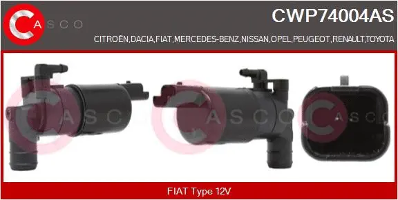 Washer Fluid Pump, window cleaning (CWP74004AS)