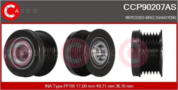 Belt Pulley, alternator (CCP90207AS)
