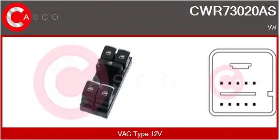 Switch, window regulator (CWR73020AS)