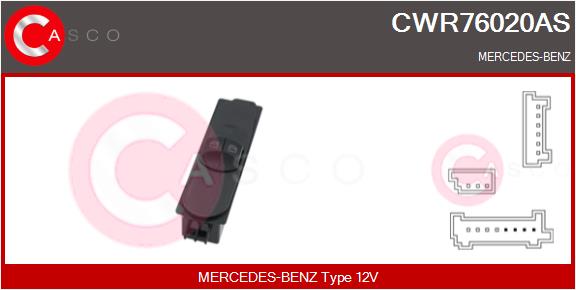 Switch, window regulator (CWR76020AS)