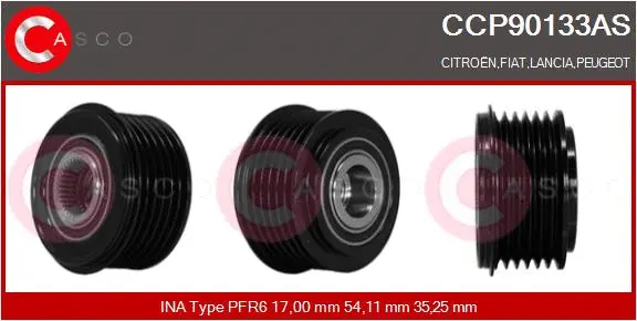 Belt Pulley, alternator (CCP90133AS)
