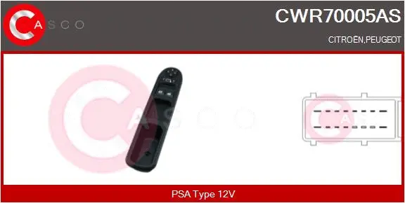 Switch, window regulator (CWR70005AS)