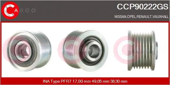 Belt Pulley, alternator (CCP90222GS)