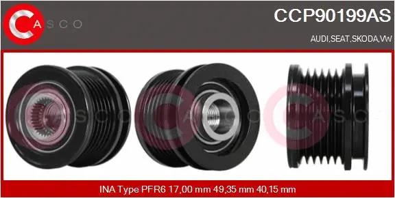 Belt Pulley, alternator (CCP90199AS)