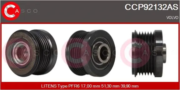 Belt Pulley, alternator (CCP92132AS)