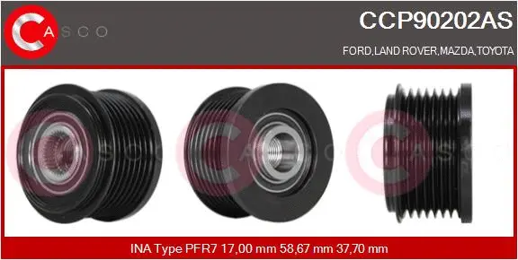 Belt Pulley, alternator (CCP90202AS)