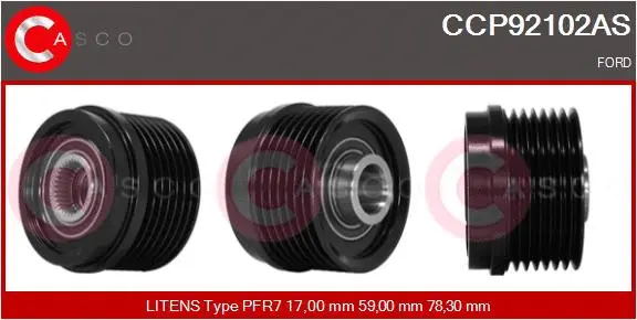 Belt Pulley, alternator (CCP92102AS)