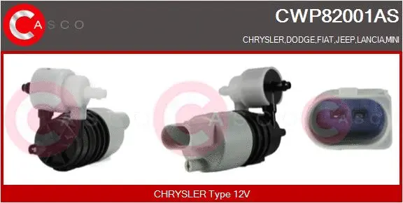 Washer Fluid Pump, window cleaning (CWP82001AS)