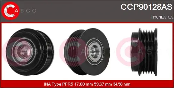 Belt Pulley, alternator (CCP90128AS)