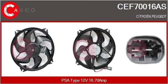 Electric Motor, radiator fan (CEF70016AS)