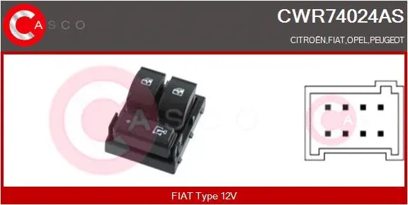 Switch, window regulator (CWR74024AS)