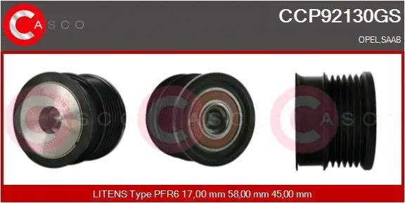 Belt Pulley, alternator (CCP92130GS)