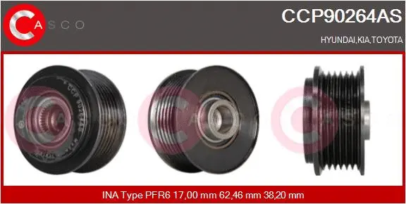 Belt Pulley, alternator (CCP90264AS)