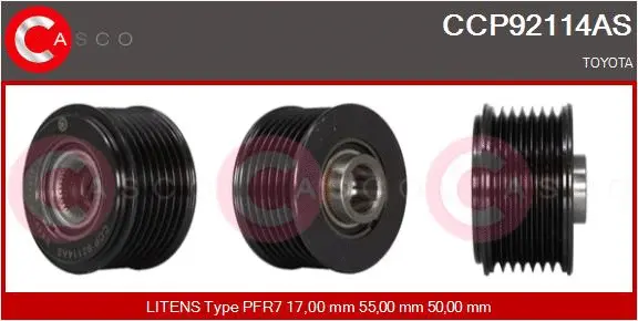 Belt Pulley, alternator (CCP92114AS)