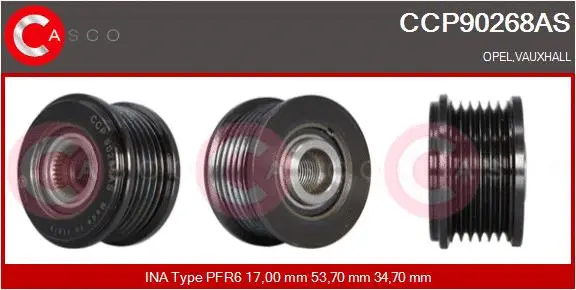 Belt Pulley, alternator (CCP90268AS)