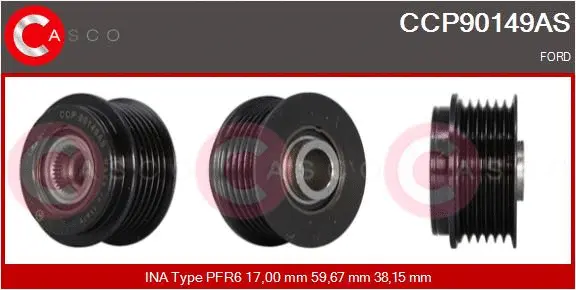 Belt Pulley, alternator (CCP90149AS)