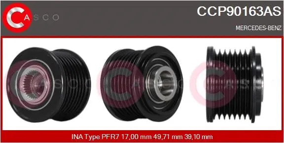 Belt Pulley, alternator (CCP90163AS)