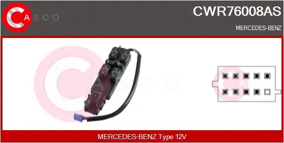 Switch, window regulator (CWR76008AS)