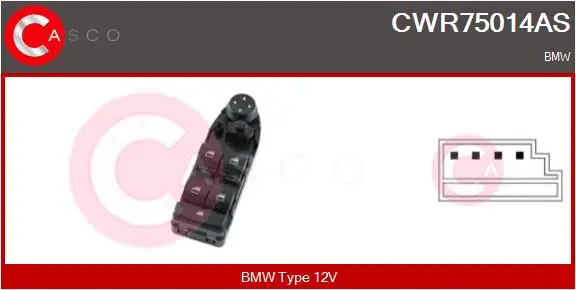 Switch, window regulator (CWR75014AS)