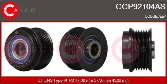 Belt Pulley, alternator (CCP92104AS)