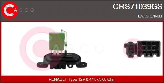 Resistor, interior blower (CRS71039GS)