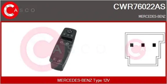 Switch, window regulator (CWR76022AS)