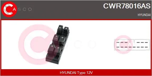 Switch, window regulator (CWR78016AS)