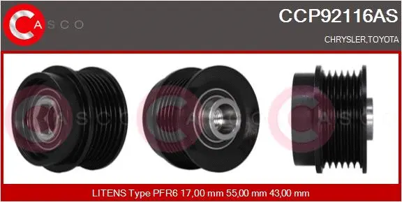 Belt Pulley, alternator (CCP92116AS)
