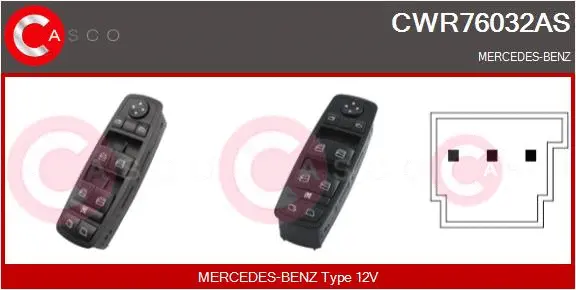 Switch, window regulator (CWR76032AS)