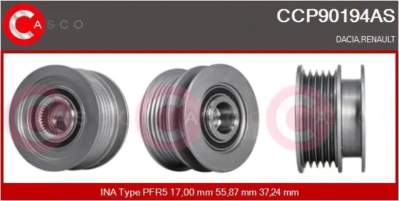 Belt Pulley, alternator (CCP90194AS)