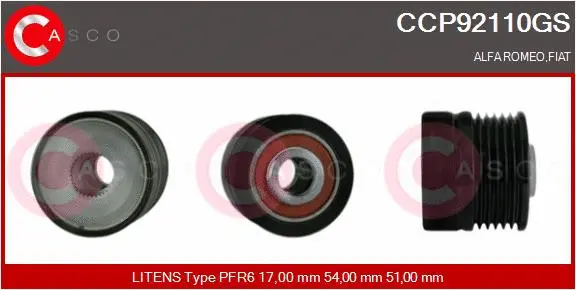 Belt Pulley, alternator (CCP92110GS)