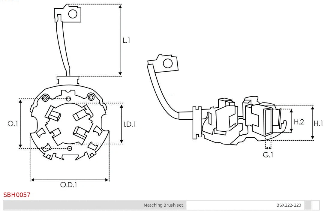 Holder, carbon brushes