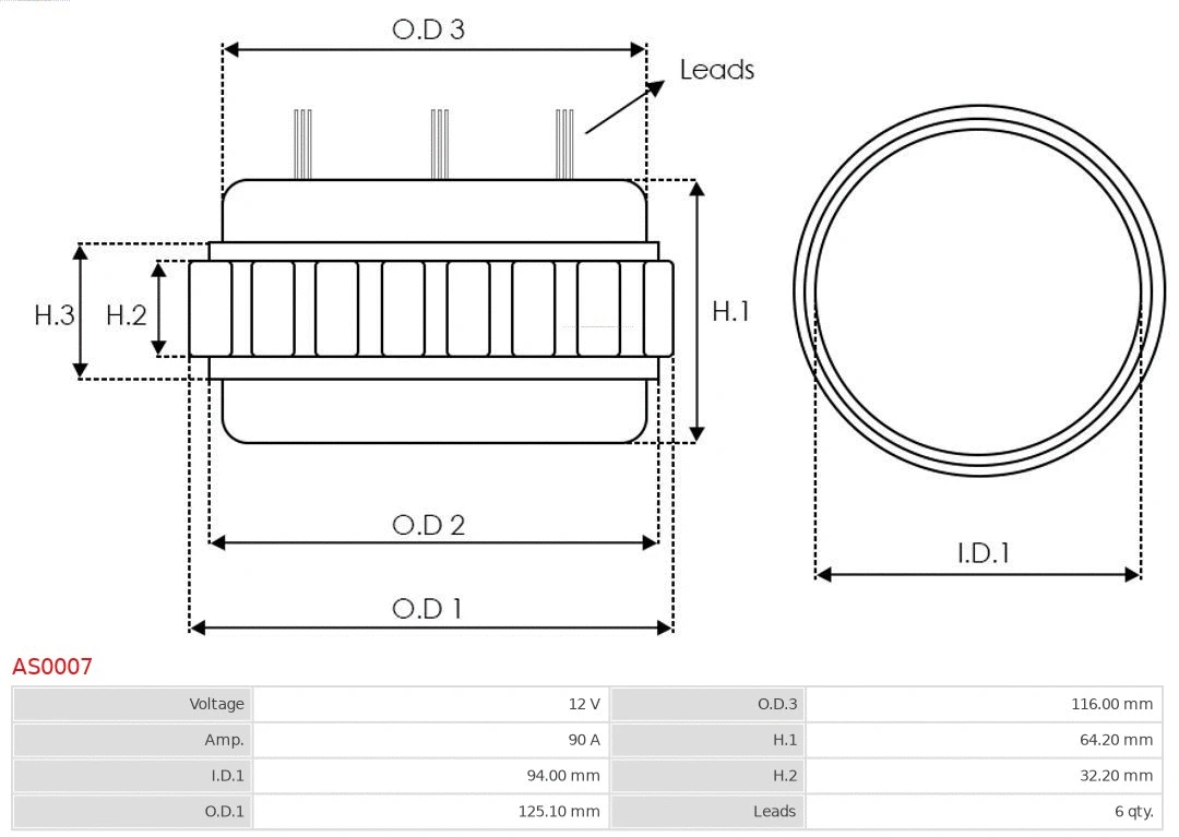 Stator, alternator