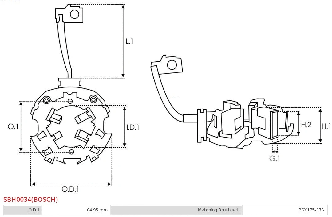 Holder, carbon brushes